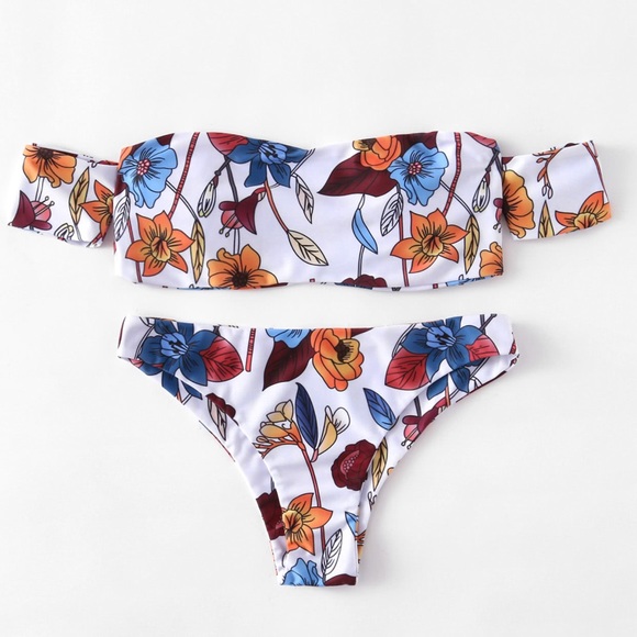 🆕Autumn bandeau w/sleeve 2 piece swim set - Picture 3 of 8